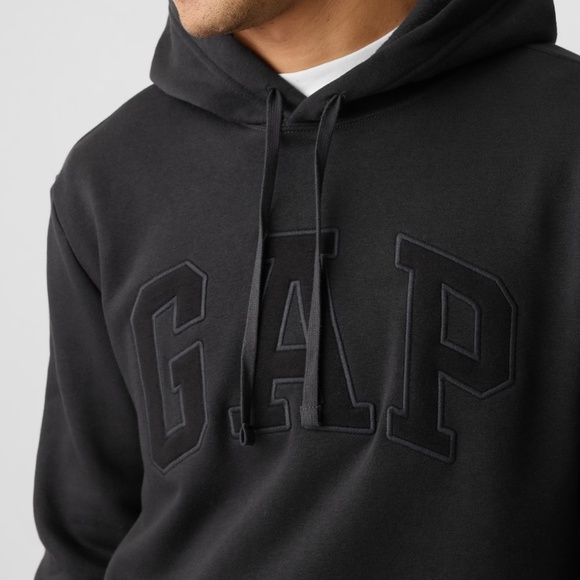 GAP Hoodie Back Gray Logo Pullover Fleece Cotton Men’s Size 510981-80-1 - Picture 3 of 5